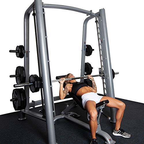 Fitness First Smith Machine with Olympic Weight Plate Storage Silver