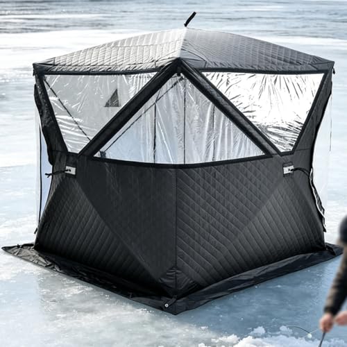 VUNHEX Portable Sauna Tent, Ice Fishing Shelter Large Fish-Ing Area for 3-5 People with 3-Layer Thermal Hub 210d Oxford Fabric, Heat Insulating and Windproof for Home Backyard, Outdoor Camping(C)