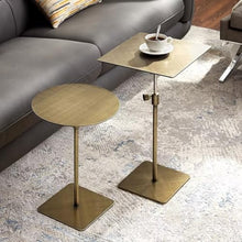 ENGENDER Couch Side Table Household Liftable Stainless Steel Metal Sofa Side Table Cafe Small Narrow End(A)