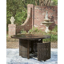 Signature Design by Ashley Outdoor Fire Pit Table, Round Wicker Propane