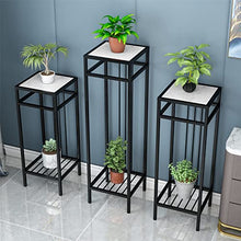 2-Layer Sofa Table, Square End Table with Iron Frame, Marble, Lamp Table for Small Spaces Florist's Coffee Shop(Size:70CM,Color:Black)