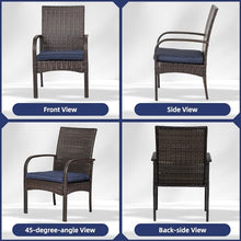 SAILARY Wicker Patio Dining Chairs Set of 4 - All Weather Outdoor Wicker Chairs with Cushion, 350 lb Weight Capacity Patio Chairs for Outdoor Table, Brown PE Rattan for Backyard, Porch, Garden