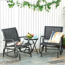 lafengyan Outdoor Glider Chair with Steel Frame and Breathable Mesh Seat for Backyard, Patio, Poolside or Balcony Comfort