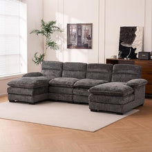 Klwenas Maec 111" U Shape Modular Sectional Sofa Grey