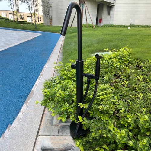 XYIANG Stainless Steel Water Column with Faucet and Spray Gun for Efficient Garden and Backyard Irrigation (Black 120Cm/47.2In)
