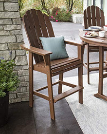 POLYWOOD® Vineyard Curveback Adirondack Bar Chair in Teak