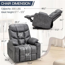 Power Lift Recliner Chair with Massage and Heat, Electric Reclining Sofa with Remote Control, PU Leather Ergonomic Lounge Armchair with Cup Holders and USB Port