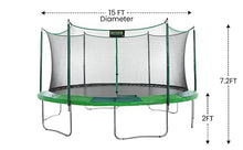 Upper Bounce 15 Foot Enclosed Trampoline with Safety Net Green