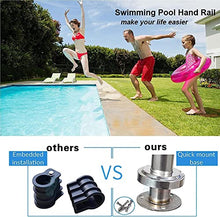 Pool Handrail Handle Grab Rails Swimming Pool Rail Pool Railing Premium Stainless Steel Pool Hand Rail for Inground Swimming Pool,Pool Handrail with Flange Quick Mount Base