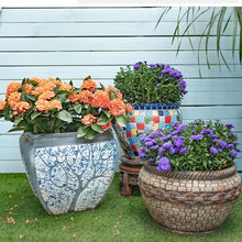 FAFACAI Flower pots Outdoor Garden Flower Pot Flower PotHandmadeTile Craft Flower Pot Flower Pot Garden Balcony Terrace-E (Color : C) (D)