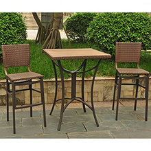 International Caravan Barcelona Set of Three Resin Wicker/Aluminum Bar Bistro Set - 4215-S3-ABN