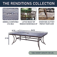 Hanover Renditions 11-Piece Outdoor Dining Set with Sunbrella® Fabric, 60"x84" Table & Swivel Chairs in Silver/Bronze