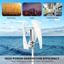 Wind Turbine Generator Kit 8000W Portable Vertical Helix Wind Power Turbine Generator Kit 3 Blade Wind Generator Kit with Charge Controller for Marine RV Home Industrial Energy,48V