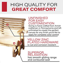Amish Casual Heavy Duty 800 Lb Roll Back Pressure Treated Porch Glider with Cupholders (5 Foot, Unfinished)