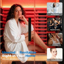 Gollense Infrared Sauna with 660 & 850nm Red Light Therapy, 2 Person, Black