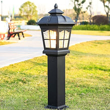 ZEELYDE Post Lights Outdoor,European-Style Minimalist Outdoor Waterproof Electric Garden Lamp Home District Decorative Landscape Lamp Die-Casting Aluminum Glass Lampshade Floor Lamp Night Lighting