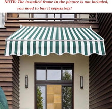 Manual Retractable Awning Door Window Awning Shelter Outdoor Canopy Home Deck Canopy with Manual Crank Handle（Frame Included ）