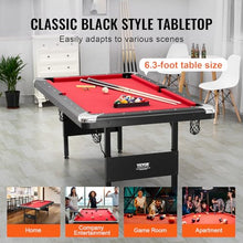 VEVOR Foldable Billiards Table Set 6.3ft Red Cloth