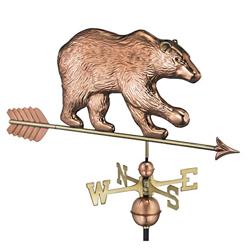 Good Directions Bear Weathervane with Arrow, Pure Copper