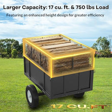 Garvee GarveeTech Heavy Duty 750 LBS Utility Trailer – 17 Cu Ft ATV Dump Trailer with Removable Sides, Pneumatic Tires & Quick-Dump Pull-Behind Yard Cart for Tractors, UTV, Lawn Mowers