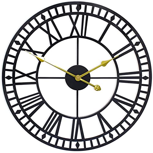 EHVYBDX Outdoor Wall Clocks for The Garden 60CM Outdoor Wall Clock Large Round Wall Clock Non Ticking and Easy Read Battery Operated for Kitchen Bathroom Pool Decorative Fence