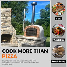 Authentic Pizza Ovens Ventura Sierra Premium Wood-Fired Outdoor Pizza Oven, Handmade in Portugal, Triple-Insulated Brick Oven, Rotisserie-Capable, Dutch Door, Thermometer & Baking Dish Included