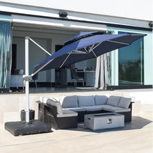 OROTLECT 12' Round Cantilever Umbrella With Base,Navy