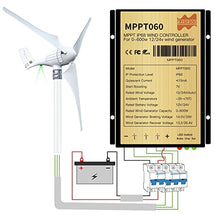 Marsrock 600W 24V AC Small Wind Turbine Generator Windmill with LED Indicator MPPT Controller for Wind Solar Hybrid System 2m/s Low Start Wind Speed 3 Blades(3S4-600H-24W-D)