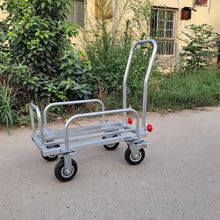 Foldable Garden Harvest Cart, Galvanized Steel Material, 150kg Capacity