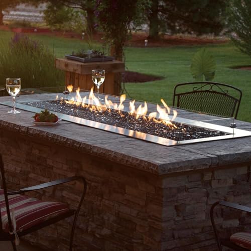 White Mountain Hearth by Empire Carol Rose 48-inch Propane Gas Outdoor Linear Fire Pit Kit W/Manual Electronic Ignition - Ol48tp10p