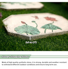Plant-Themed Sidewalk Walkway Stepping Stone, 45 × 27 Cm Large Outside Decorative Stones for Yard Backyard, Retro Chinese Style Floor Road Stone
