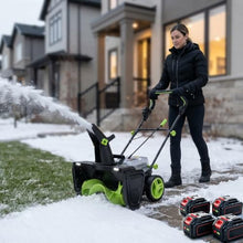 HASORVLUK Cordless Snow Blower, 3500W Brushless Motor 4Bat