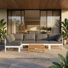Outdoor Escape Gray Fabric Outdoor Patio Modular Sectional, Weather-Resistant Cushions, Comfortable Back Height, Sturdy Frame for Outdoor Lounge