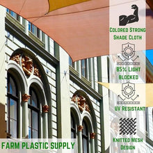 Farm Plastic Supply - Sand/Tan Shade Cloth - 85% - Mesh Fabric for Fence Privacy Screen, Garden Shade, Mesh Fence Screening, Shade Cloth Rolls, Wind Screen (12' x 75')
