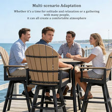 OTSUN Swivel Tall Adirondack Chairs Set of 2, All Weather HDPE Bar Height Adirondack Stools Two-Tone Widened Durable Design for Porch Patio Yard Lawn Fire Pit Bistro Basement Indoors & Outdoors