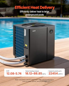VEVOR 88850 BTU Inverter Pool Heat Pump, All-DC Technology Electric Heater for In-Ground Pools up to 22,454 Gal, WiFi & App Remote Control, Smart Multiple Protection for Year-Round Swimming