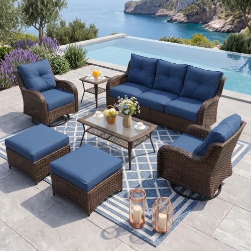 7-Piece Patio Furniture Set with 6" Ultra-Thick Cushions, Outdoor furniture