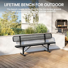 Sunnibety 8 Feet Heavy Duty Metal Park Bench for Outside, Outdoor Bench with Backrest & Portable Frame, Commercial Benches for Shopping Malls, Stores, Parks, Patios, Decks, Black