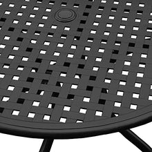 Oakland Living Modern Ornate Outdoor Mesh Aluminum 42-in Black Round Patio Dining Set with Four Chairs