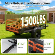 KEIKI 1500 lb Capacity Dump Cart Trailer Tow Behind, 15 Cu Ft Heavy Duty Garden Wagon with Foot Pedal Dump, Steel Utility Cart for ATV UTV Lawn Tractor Yard Hauling