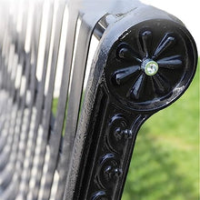 Outdoor Park Patio Seat, Park Garden Bench, Cast Iron Metal Patio Bench with Backrest and Armrest, 3-Seater Metal Leisure Chair, Garden Furniture, Black Outdoor Furniture (150x