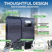 Durasage Portable Full Size Infrared Sauna 2-Person Gray