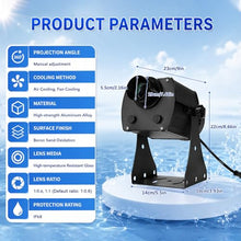 LED Water Projector IP68 Waterproof with Rotating Images DJ Effect Light Project Image for Company Store Wedding, Suitable for Both Indoor and Outdoor Use 5-color-150W