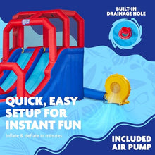 SUNNY & FUN Mega Climb N’ Go Inflatable Water Slide Park with Two Slides