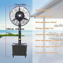FAFACAI Portable Misting Fan Patio Cooling Fans High Velocity Personal Mister Fan 3-10m Air Supply Distance Black for Indoor Outdoor (Size : 320W/26in) (380W/30in)