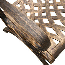 Oakland Living Modern Ornate Outdoor Mesh Aluminum 59-in Round Patio Dining Set with Lazy Susan and Six Chairs Bronze