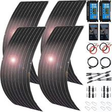 KZZAAO 1600 Watt Solar Panel Kit, 4×400 Watt Flexible Solar Power Panel Photovoltaic Module with 40A Solar Charge Controller & Inverter