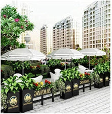 Housewares Sun Parasol Umbrella Garden 2.4m Striped Beach Umbrella Umbrellas, with Three-layer 8 Metal Reinforced Support Frames, for Outdoor Cafe Balcony Pool Without Base (Color : (Red)