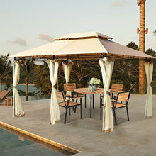 Patiojoy 2-Tier 10'x13' Steel Gazebo Canopy Tent Shelter Patio Garden Outdoor Netting(D)