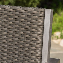 GDF Studio Outdoor Wicker and Aluminum Bar Set 3 Piece Grey With Wicker Top